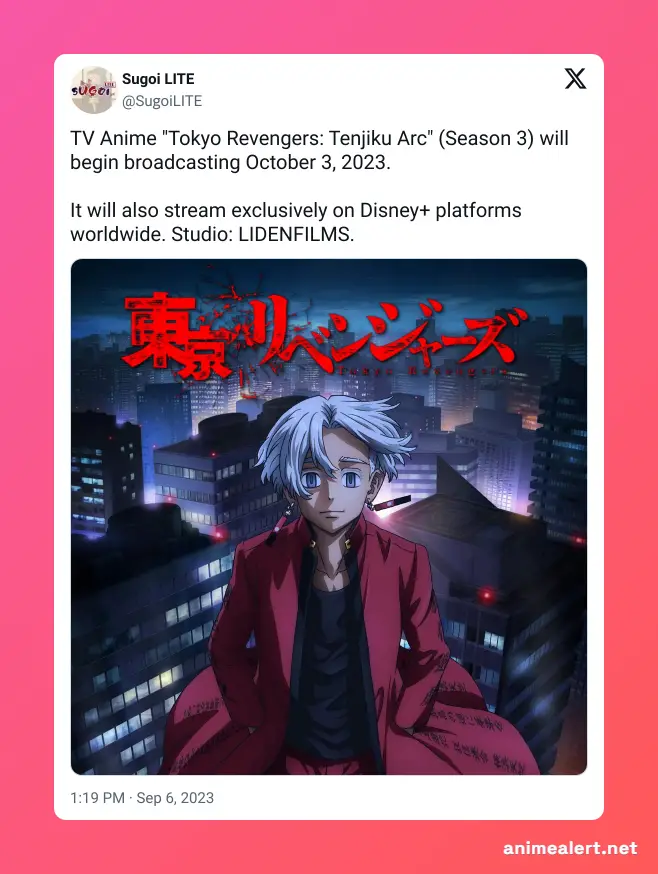 Tokyo Revengers Season 3 Episode 1 release date